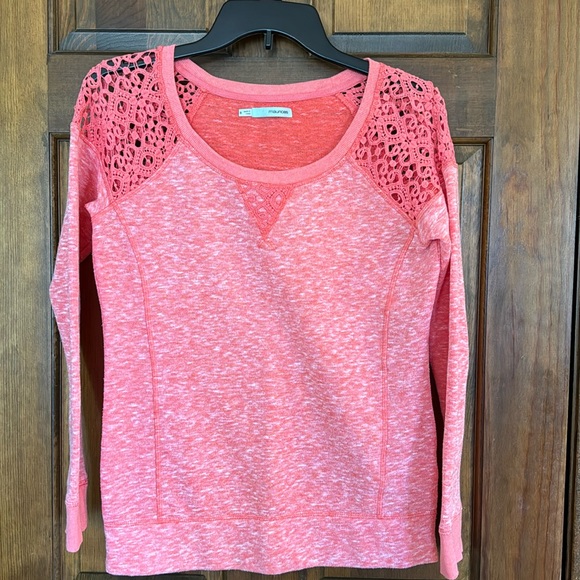 Peach & White Colored Sweatshirt, Small - Picture 1 of 6